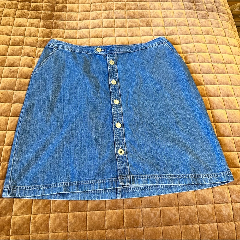 Denim button pencil skirt plus
